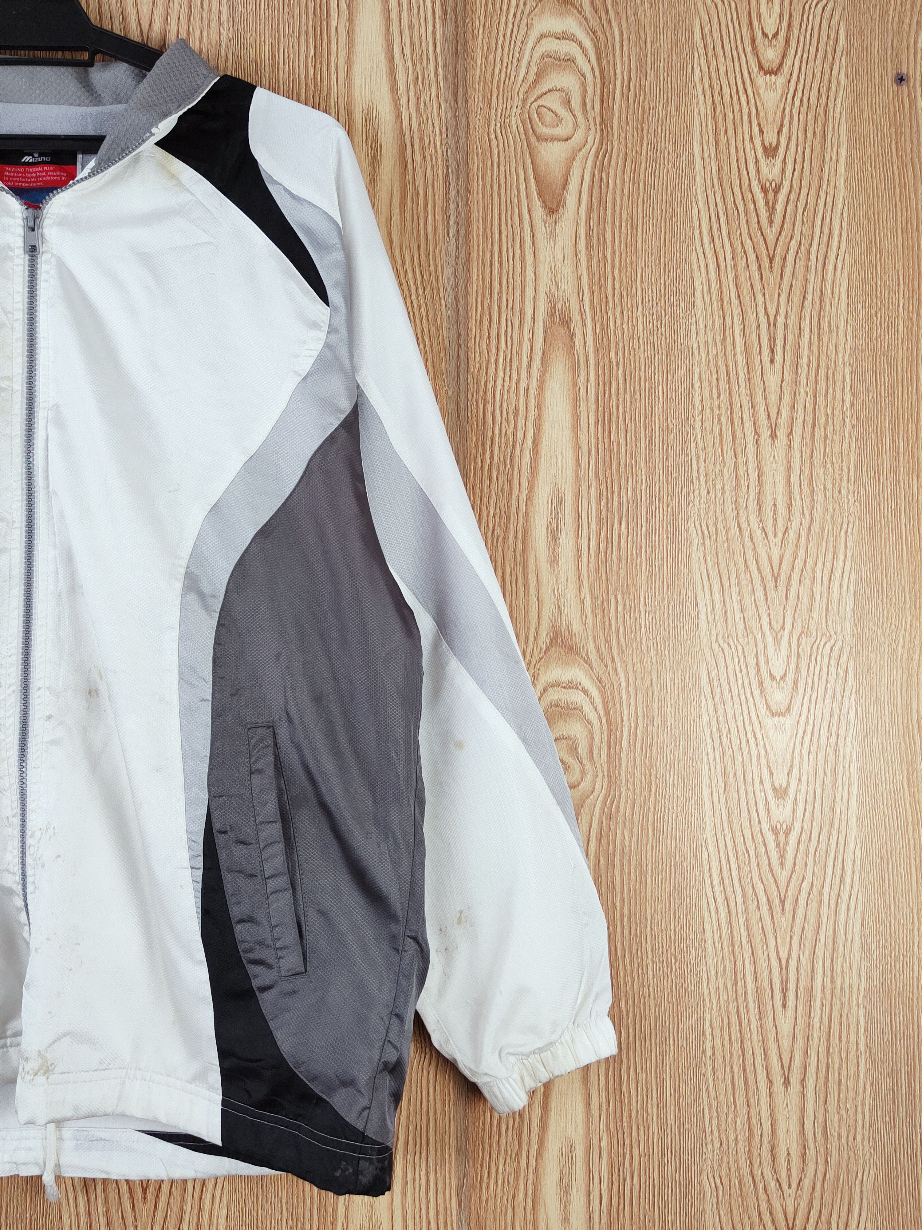 Mizuno × Vintage Mizuno White Gray Hoodie Sweaters (Vintage Sports wear) Size US L / EU 52-54 / 3 - 6 Thumbnail