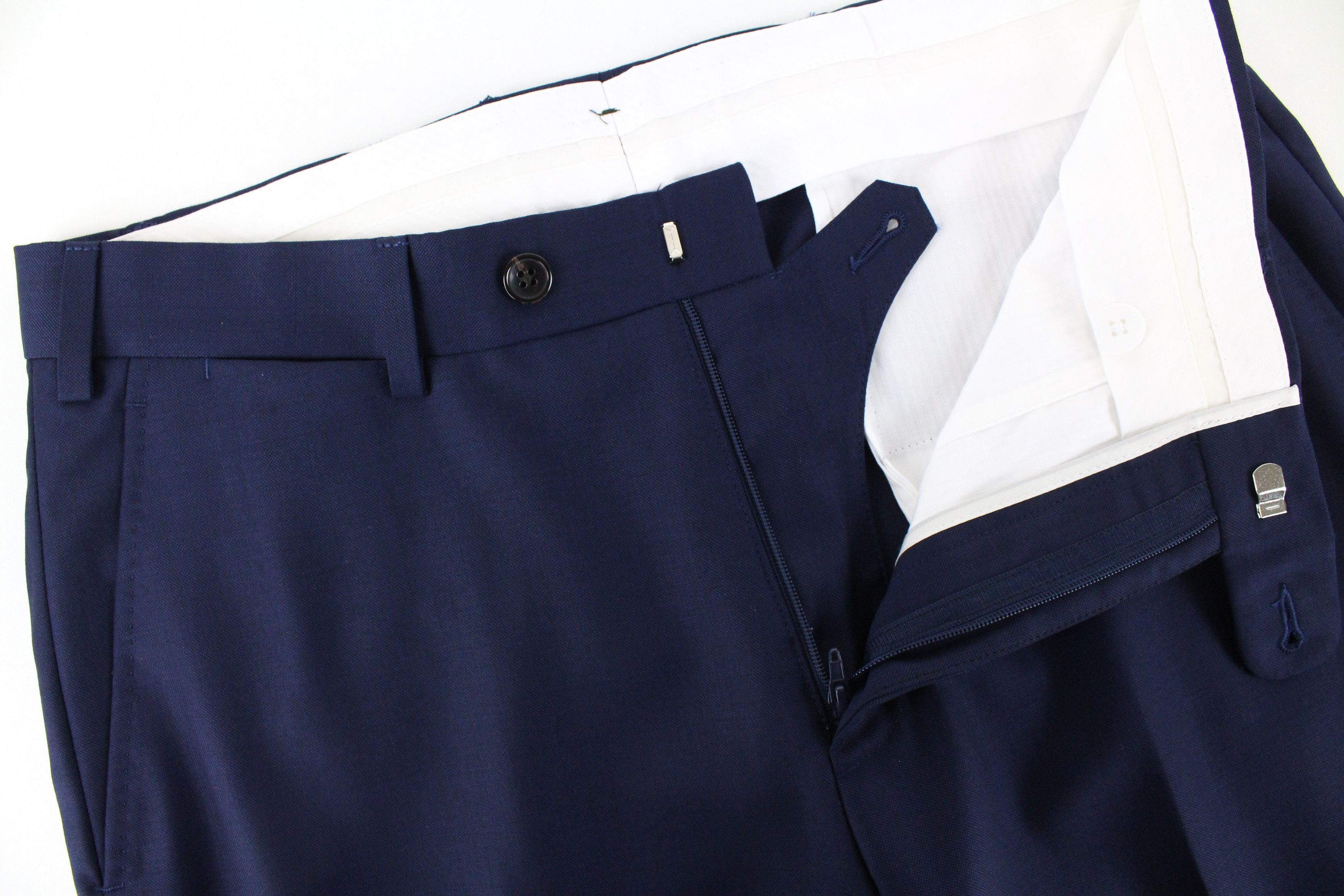 Suitsupply BRESCIA UK34S Blue Wool Pleated Trousers 55692 Size US 34 / EU 50 - 3 Thumbnail