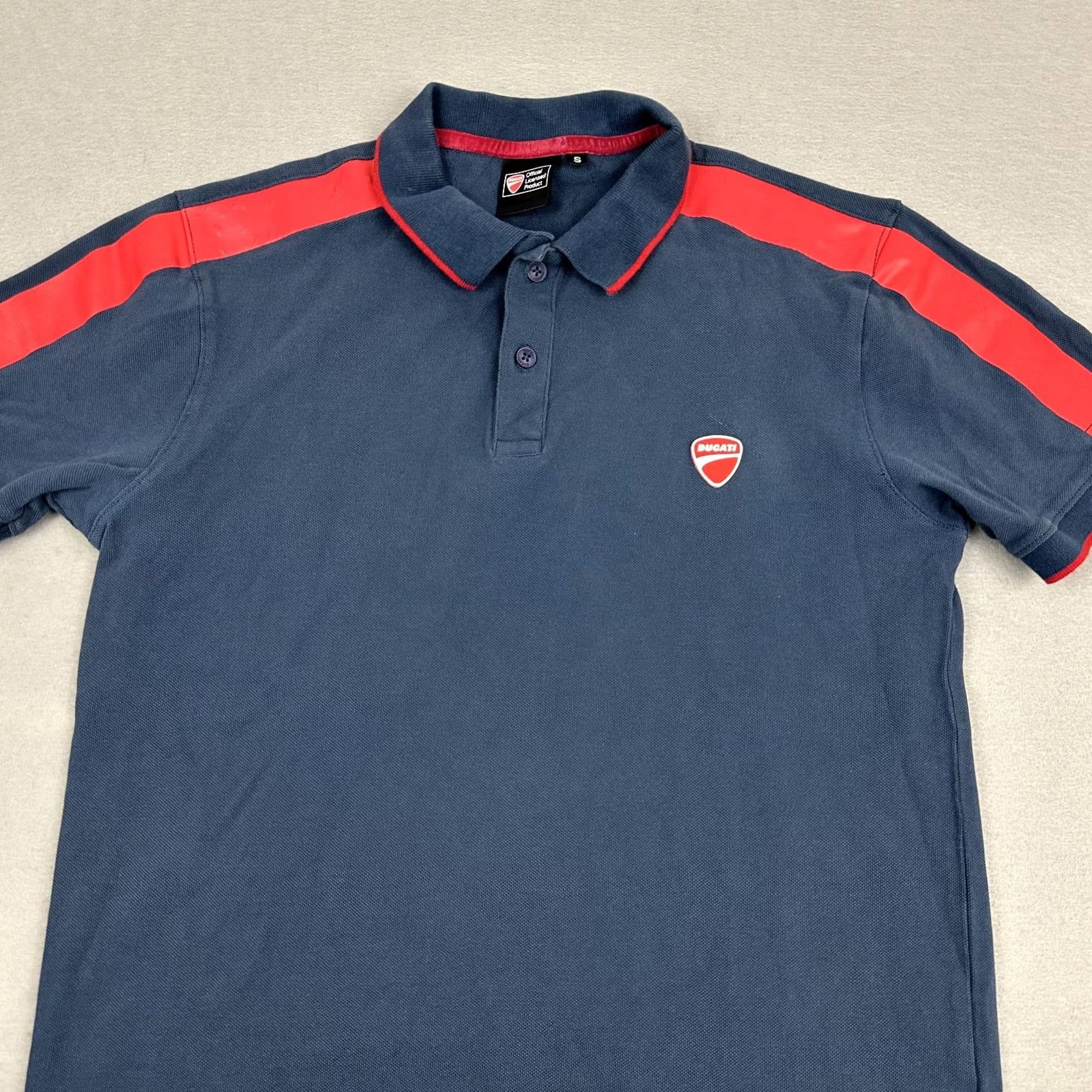 Vintage Ducati Polo Shirt Mens Small Blue Solid Logo Embroidered Short Sleeve Button Collar Polo Shirt Racing Motorcycle 90s? Size US S / EU 44-46 / 1 - 2 Thumbnail