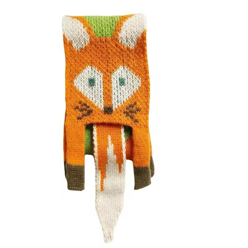 Japanese Brand × Vintage Cartoon Fox Winter Girls Scarf Long Size ONE SIZE - 3 Thumbnail
