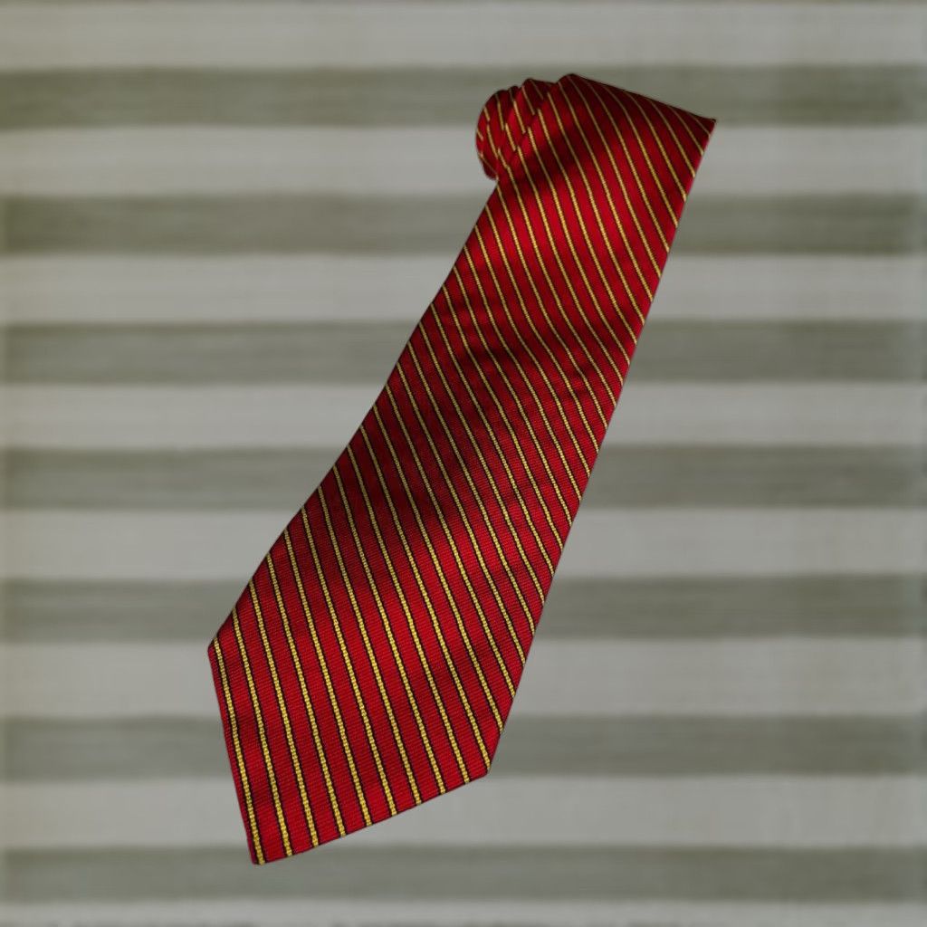 Brooks Brothers Brooks Brothers Makers Silk Tie Striped Men’s Tie, Red, 100% Silk, Woven in England, Made in USA, Length 58", Width 3.75" Size ONE SIZE - 1 Thumbnail