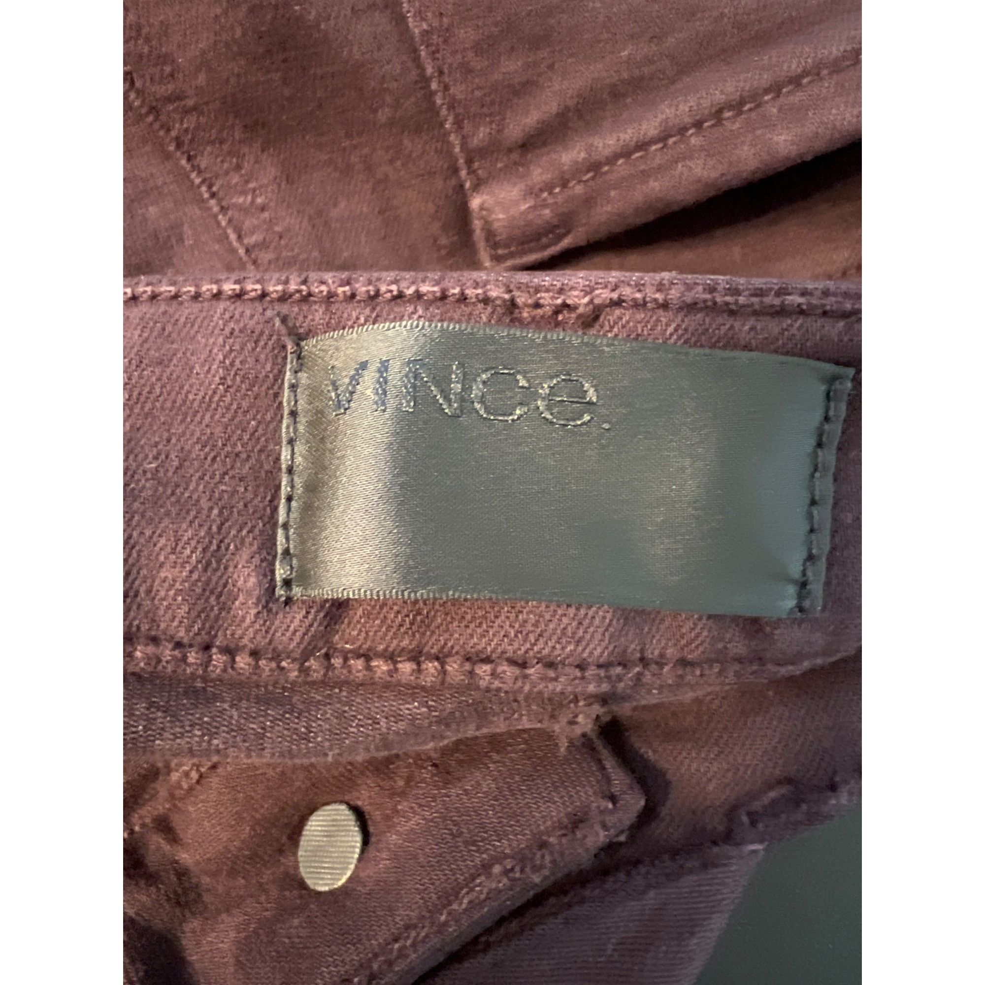 Vince Vince Maroon Stretch Cotton Skinny Jeans Jegging Purple Faux Size 28" / US 6 / IT 42 - 4 Thumbnail