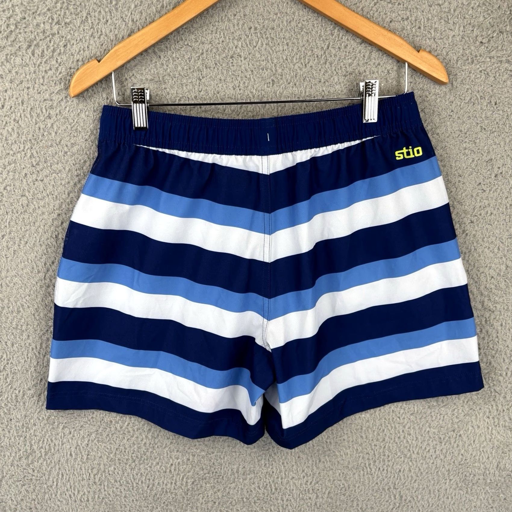 Vintage Stio Board Shorts Mens Regular Medium 5" Inseam Blue Striped Drawstring UV-Protection Quick Dry Pockets Lightweight Size US 31 - 3 Thumbnail