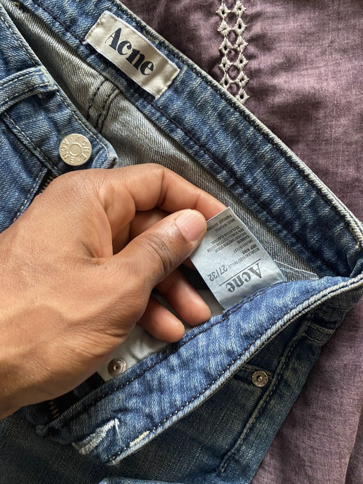 Acne Studios Acne Jeans – Light Blue Faded Wash -Slim Straight Size 27" / US 4 / IT 40 - 2 Thumbnail