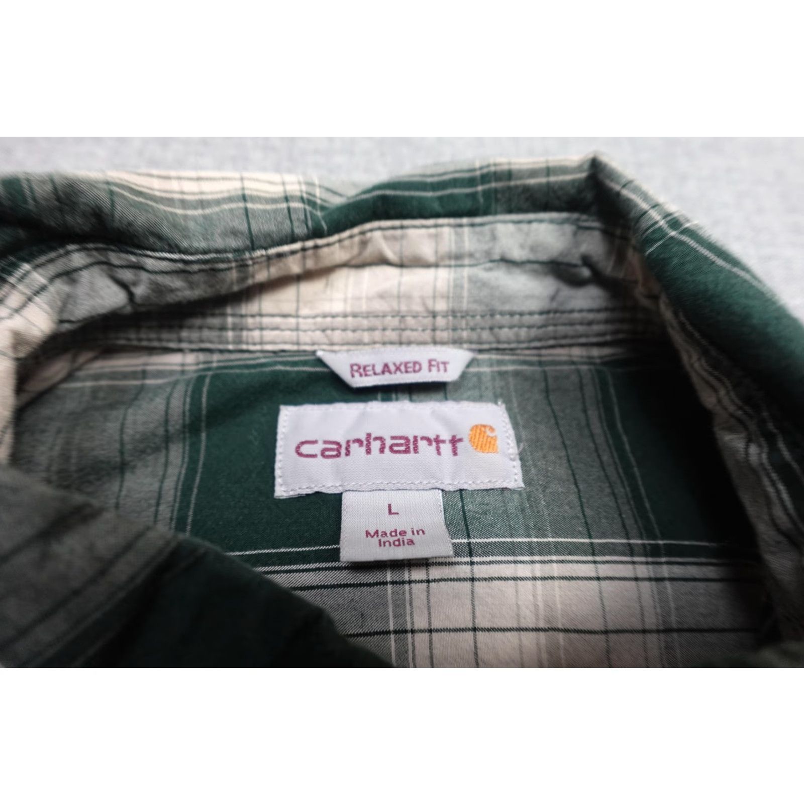 Carhartt VINTAGE Carhartt Button Down Mens Large Green Plaid Relaxed Fit Long Sleeve Flannel Work Size US L / EU 52-54 / 3 - 2 Thumbnail