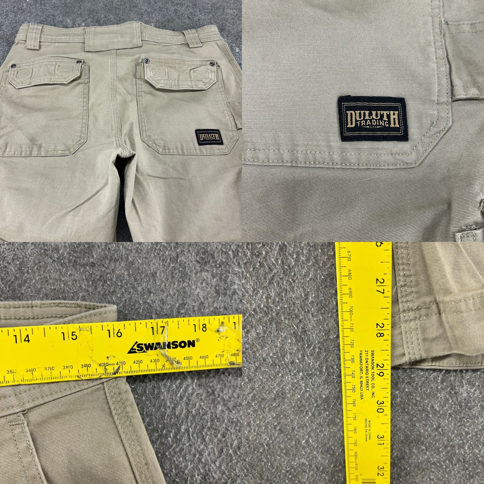 Vintage Duluth Pants Mens 32x30 Beige Slim Fit DFlex Fire Hose Canvas Stretch Cargo Straight Front Zip Pockets Logo Size US 32 / EU 48 - 9 Thumbnail