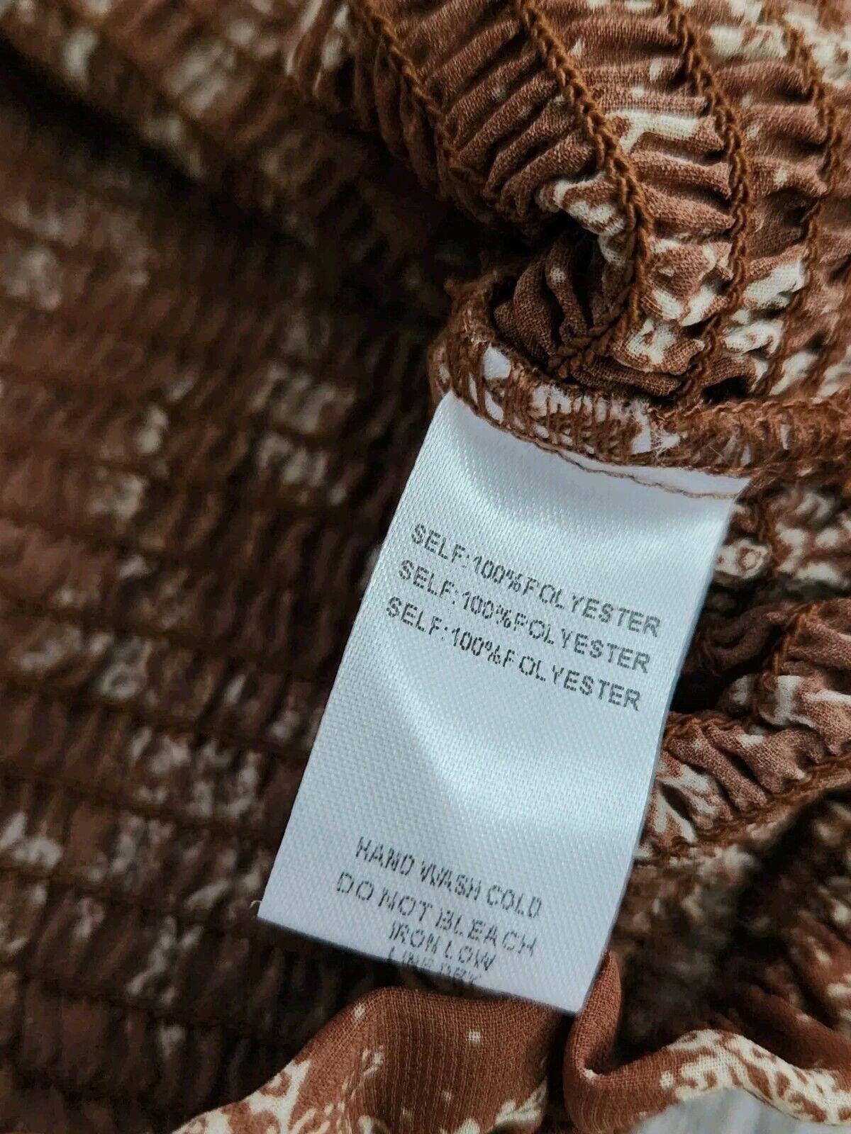 Designer Alta'rd State Crop Top Medium Brown Puff Sleeves Sheer Size M / US 6-8 / IT 42-44 - 6 Thumbnail