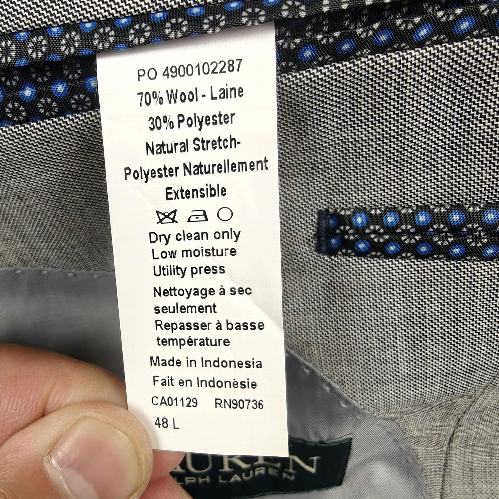 Ralph Lauren VINTAGE? No. Final answer: Lauren Ralph Lauren Blazer Mens 48L Gray Wool Check Two Button Sport Coat Size 48R - 5 Thumbnail
