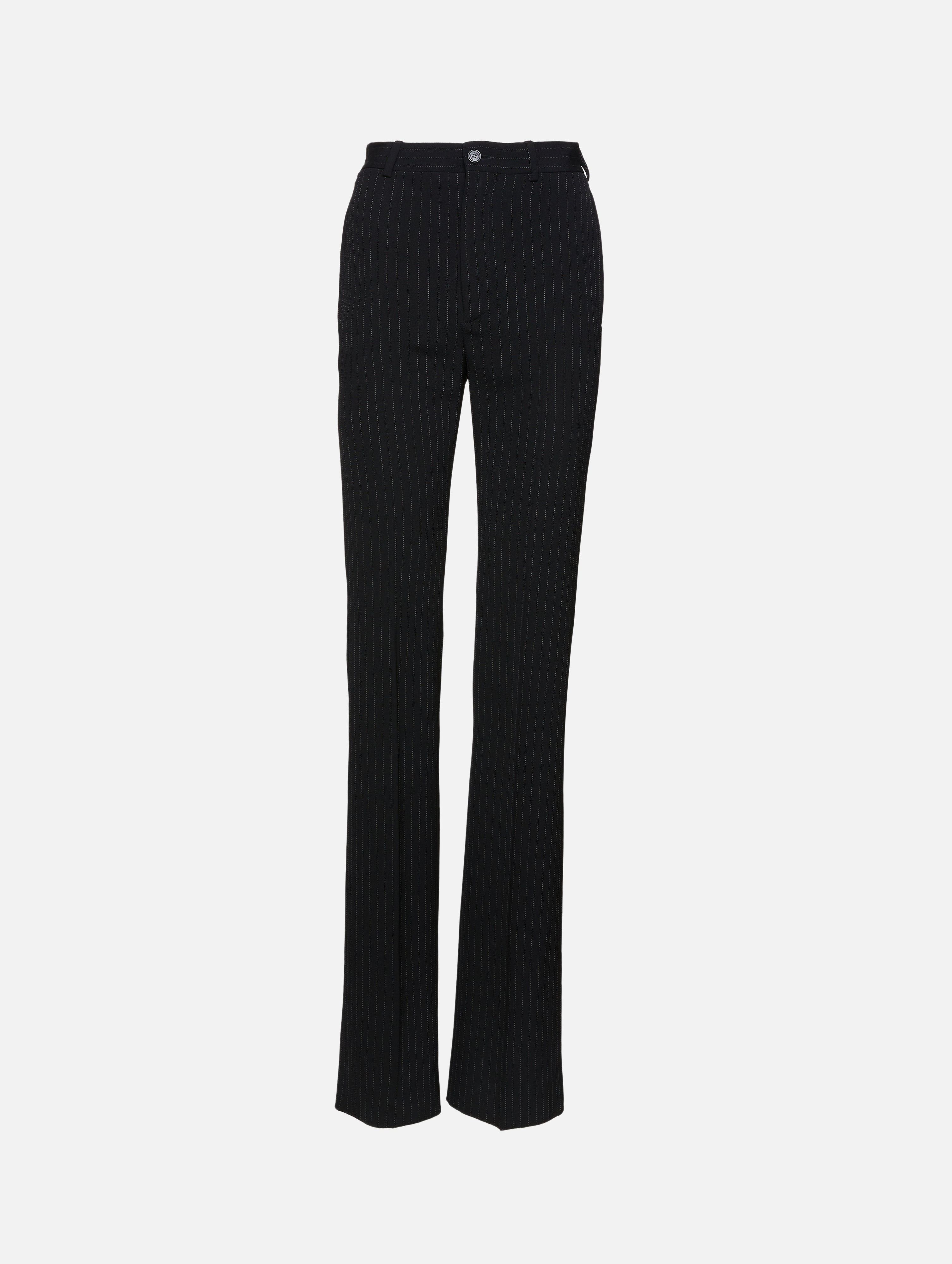o1y0625 Pinstriped Casual Pant in Black