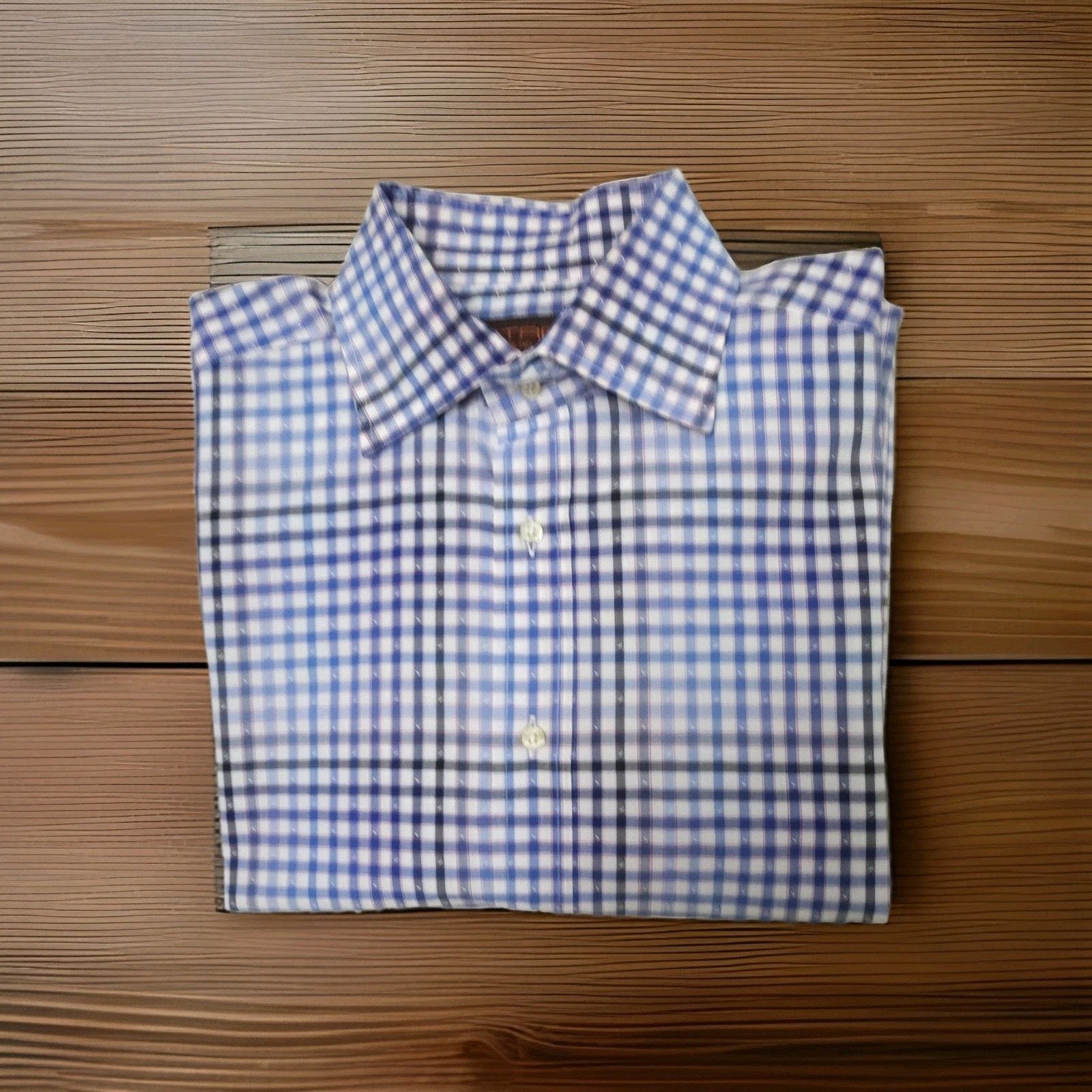 Etro ETRO MILANO Mens Shirt Button Up Blue Italy Check Size 41 Size US XS / EU 42 / 0 - 1 Thumbnail