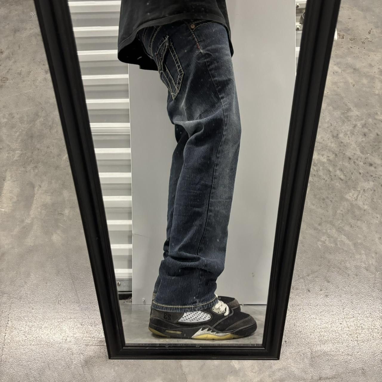 Japanese Brand × Vintage Crazy Vintage Y2K/2000s Grunge Faded Dark Wash Denim Jeans! Size US 30 / EU 46 - 2 Thumbnail