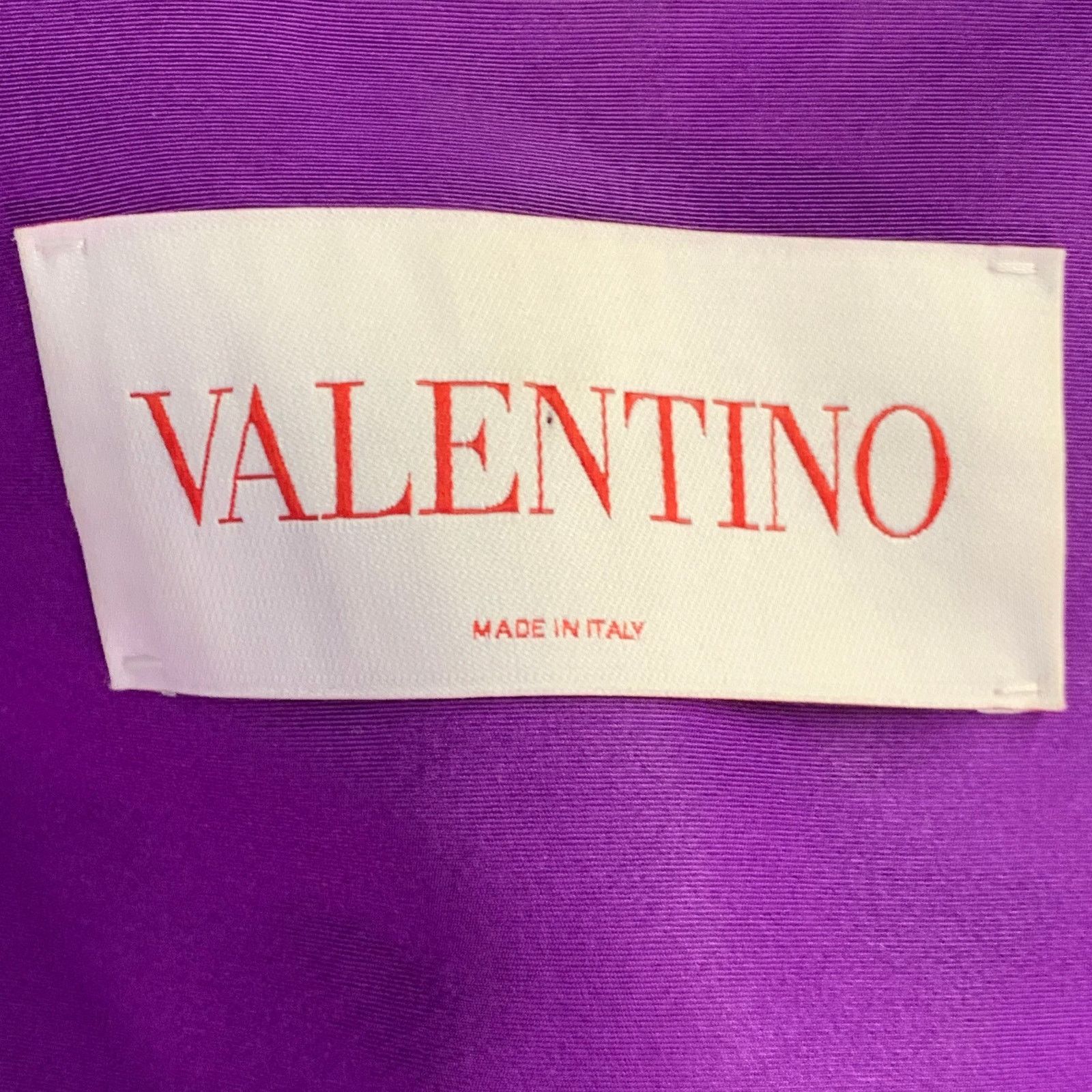Valentino Size 4 Purple Silk Peak Lapel Drawstring Jacket Blazer Size S / US 4 / IT 40 - 5 Thumbnail
