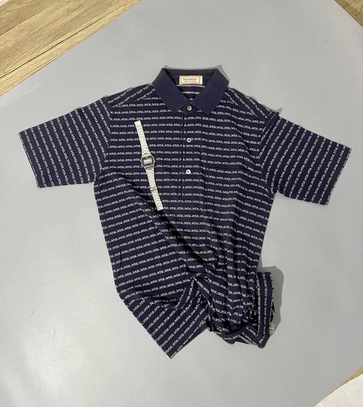 Vintage × Yves Saint Laurent 💥Monogram💥Yves Saint Laurent Polos Size US L / EU 52-54 / 3 - 6 Thumbnail