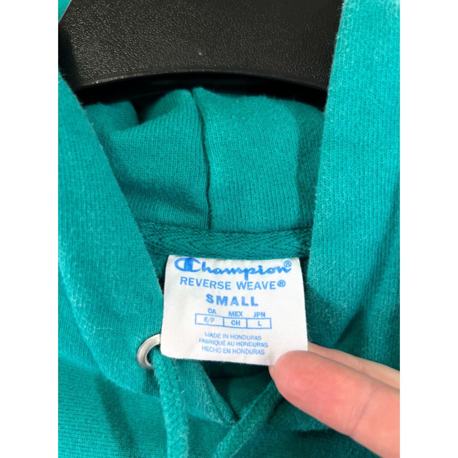 Champion Champion Hoodie Adult Small Teal Recreation Reverse Weave Sweatshirt Men Crew Neck Pullover Logo Jersey Cotton Blend Color: Green Size US S / EU 44-46 / 1 - 3 Thumbnail