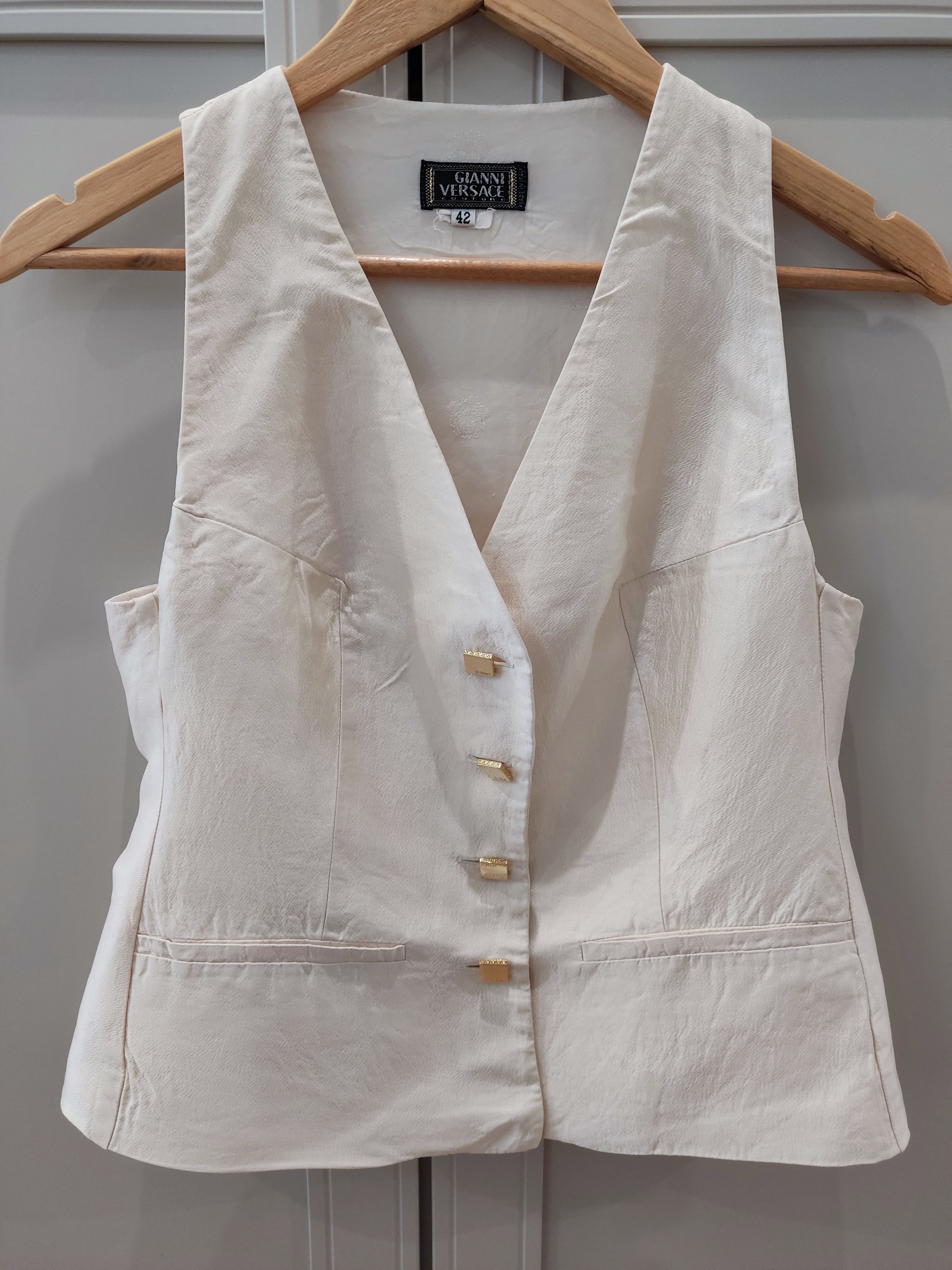 Versace Silk Vest Gianni Versace Size S / US 4 / IT 40 - 7 Thumbnail