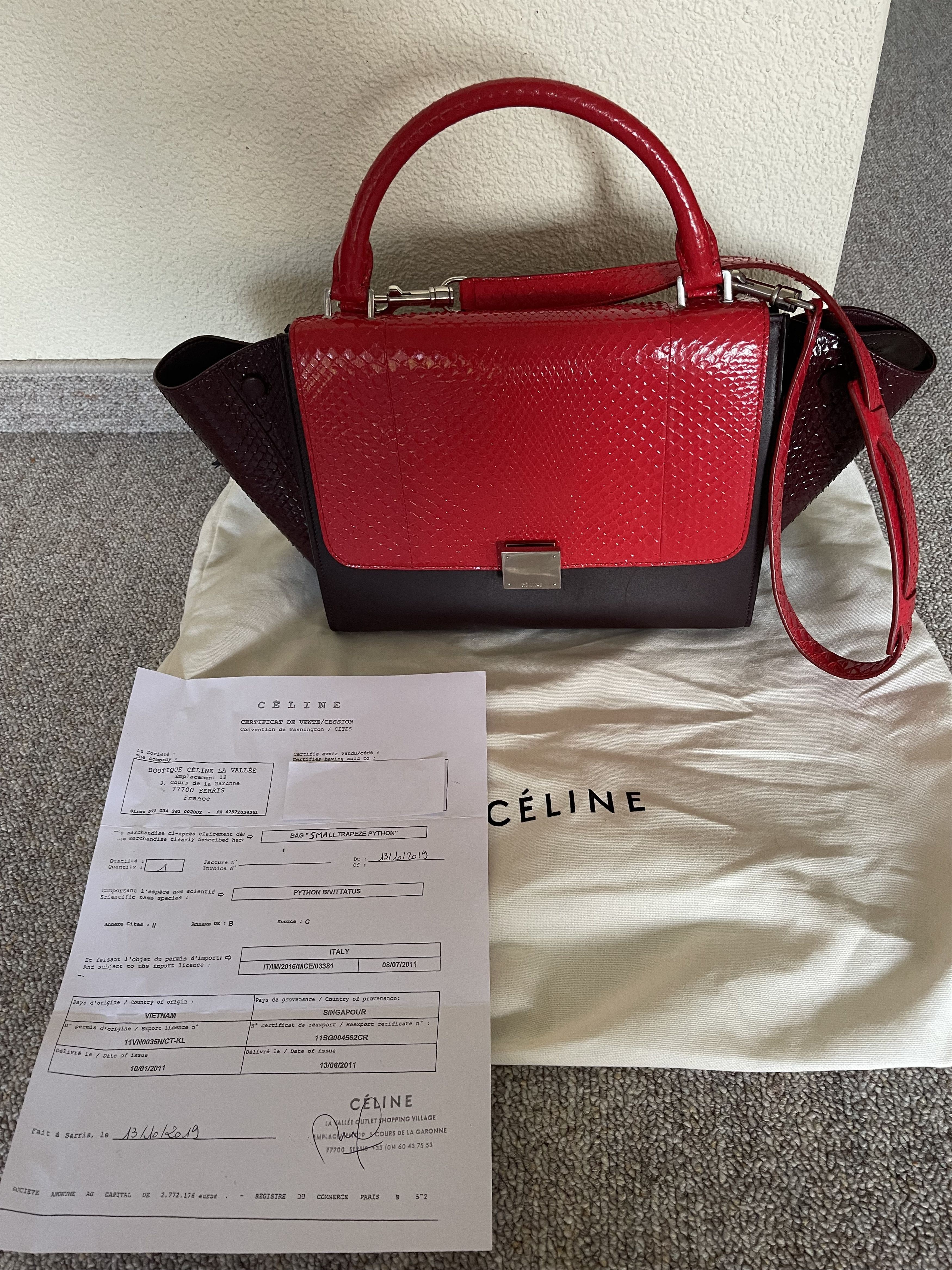 Celine Small Trapeze Python Bag, Women's