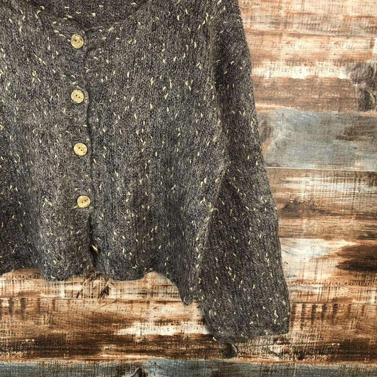 Vintage Japan vintage mohair Grey Cardigans Knitwear #A1892 Size S / US 4 / IT 40 - 8 Thumbnail