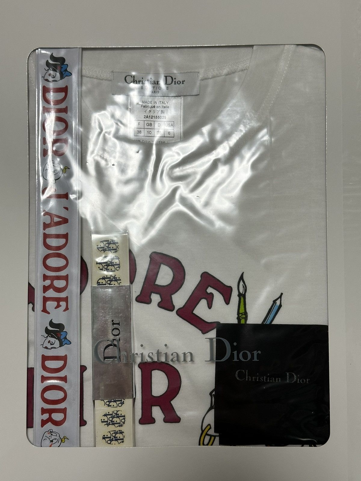 Dior CHRISTIAN DIOR S/S 2002 Cartoon "J'ADORE DIOR" T-Shirt Set Size S / US 4 / IT 40 - 5 Thumbnail