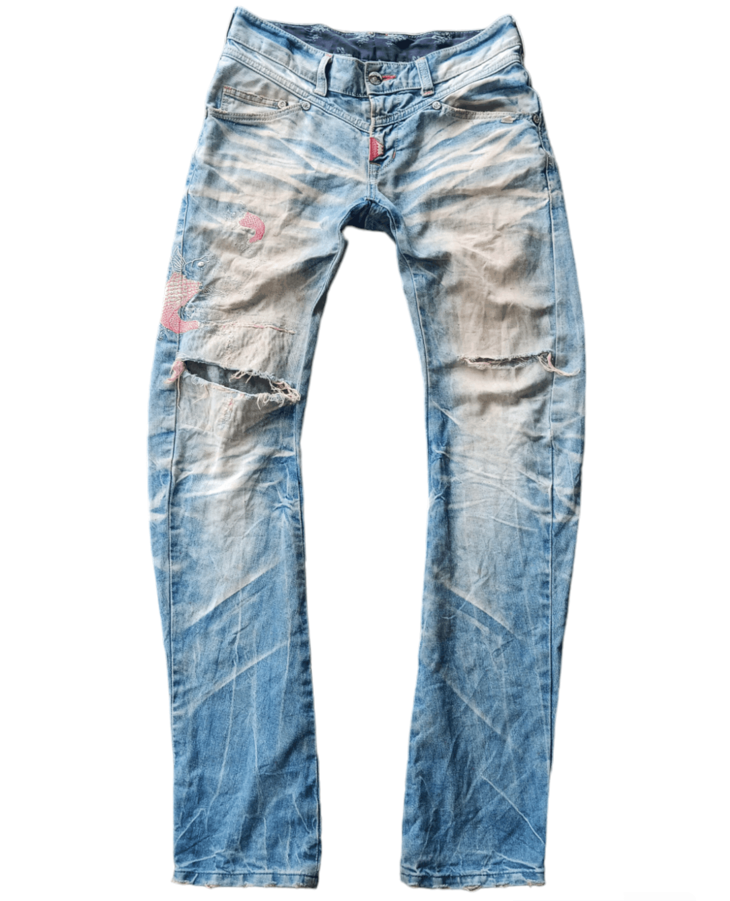 Edwin × Japanese Brand Edwin japan pabric koi embroidered mud wash jeans Size US 31 - 1 Thumbnail
