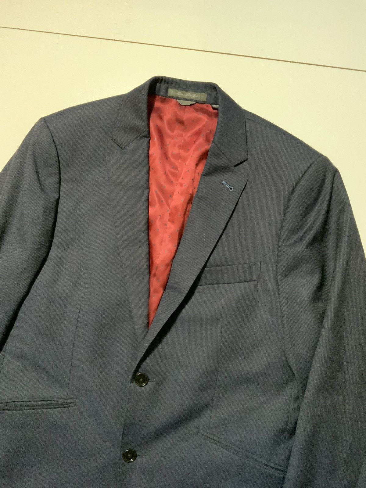 Indochino Indochino Navy Striped Wool Tuxedo Sportscoat Blazer Jacket Size US S / EU 44-46 / 1 - 5 Thumbnail