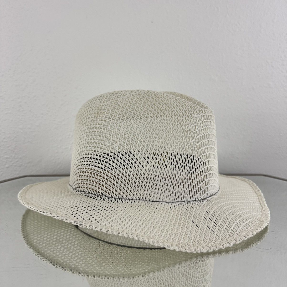 Vintage Sombreros Super Finos Del Centro Vintage White Fedora Hat Size ONE SIZE - 2 Thumbnail