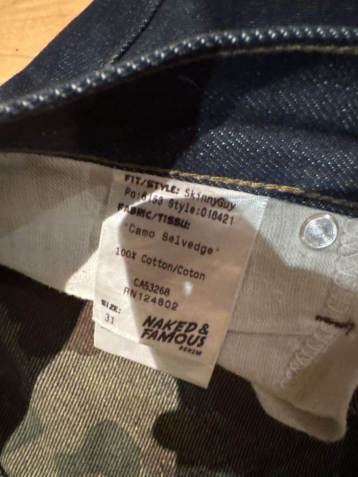 Naked & Famous Naked and famous camo selvedge Size US 31 - 3 Thumbnail
