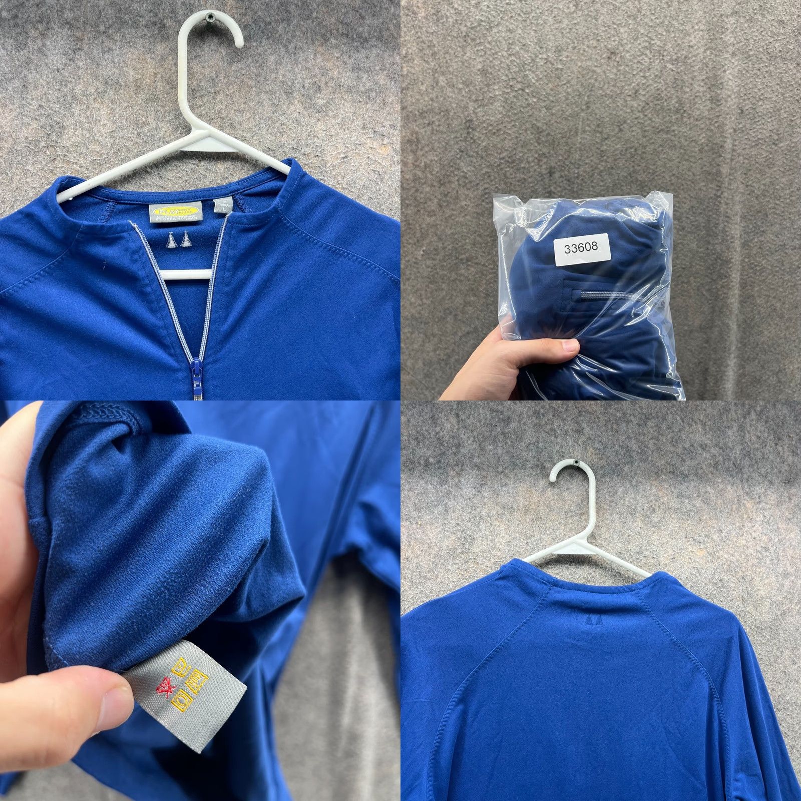 Vintage Greg Norman Sweatshirt Women Large Blue 1/4 Zip Long Sleeve PlayDry Activewear Knit Pullover Mock Neck Sports Style Size L / US 10 / IT 46 - 8 Thumbnail