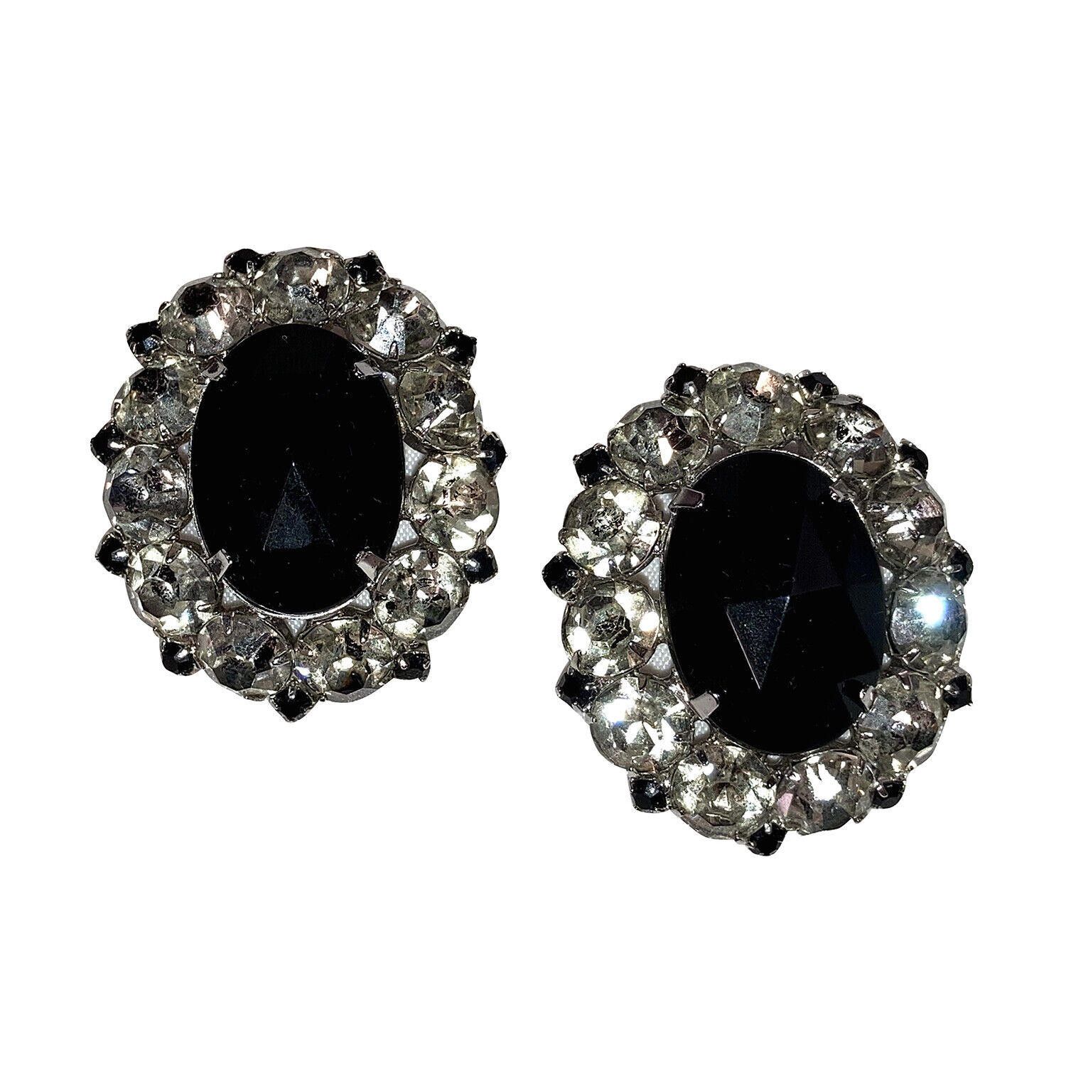Designer Alexis Statement Simulated Black Sapphire Rhinestone Earring Size ONE SIZE - 1 Thumbnail