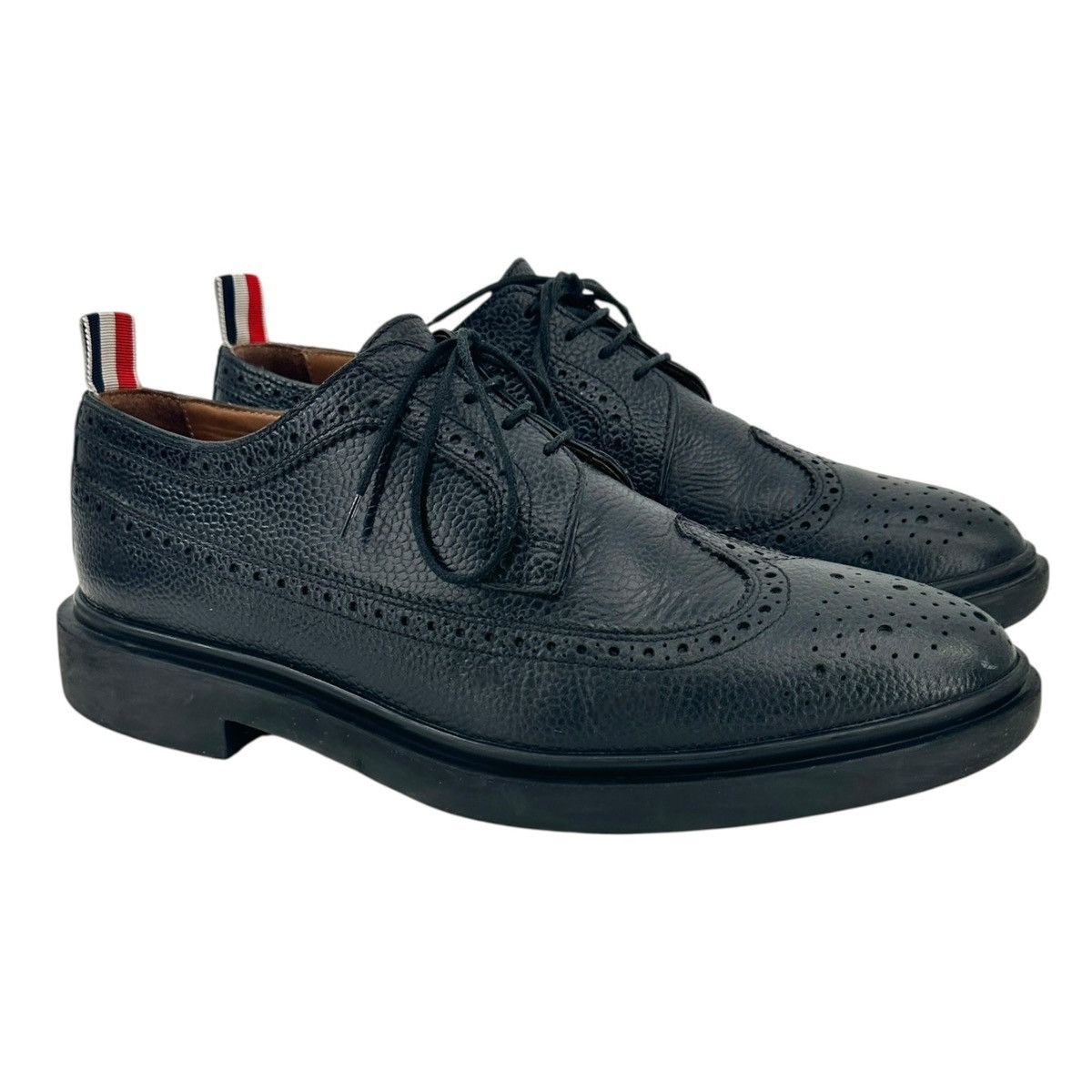 Thom Browne FW14 Black Pebble Grain Leather Brogues Oxford Derby Shoes Size US 8 / EU 41 - 2 Thumbnail