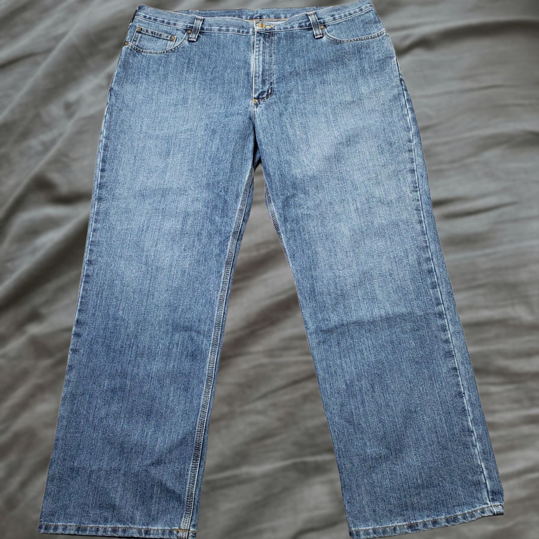 Carhartt Carhartt Jeans Mens 42x32 Blue Denim Regular Fit Straight Leg Workwear Stretch Jeans Size US 42 / EU 58 - 1 Thumbnail