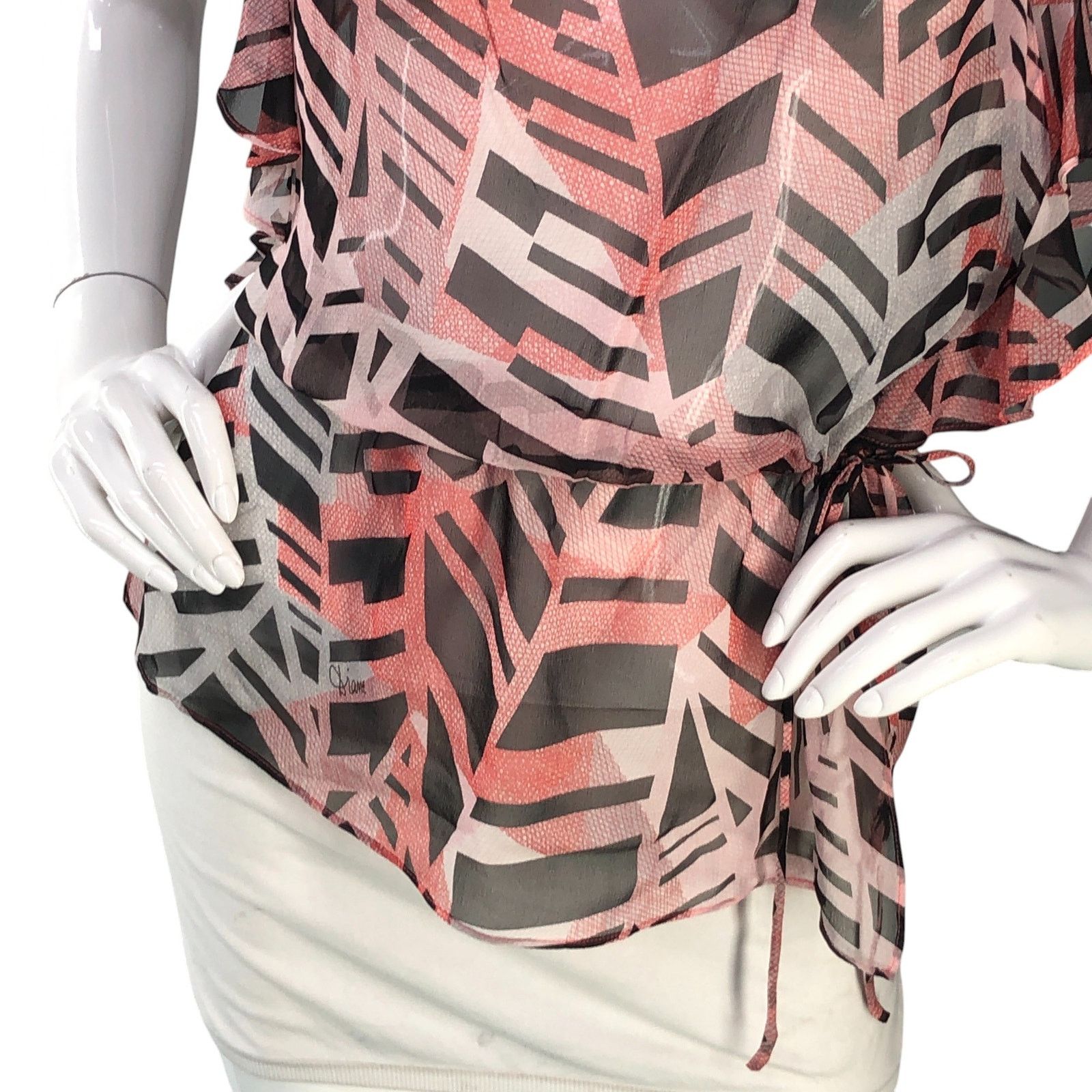 Diane von Furstenberg Diane Von Furstenberg DVF Sz 6 Top Sheer Drawstring NO CAMI Size M / US 6-8 / IT 42-44 - 3 Thumbnail