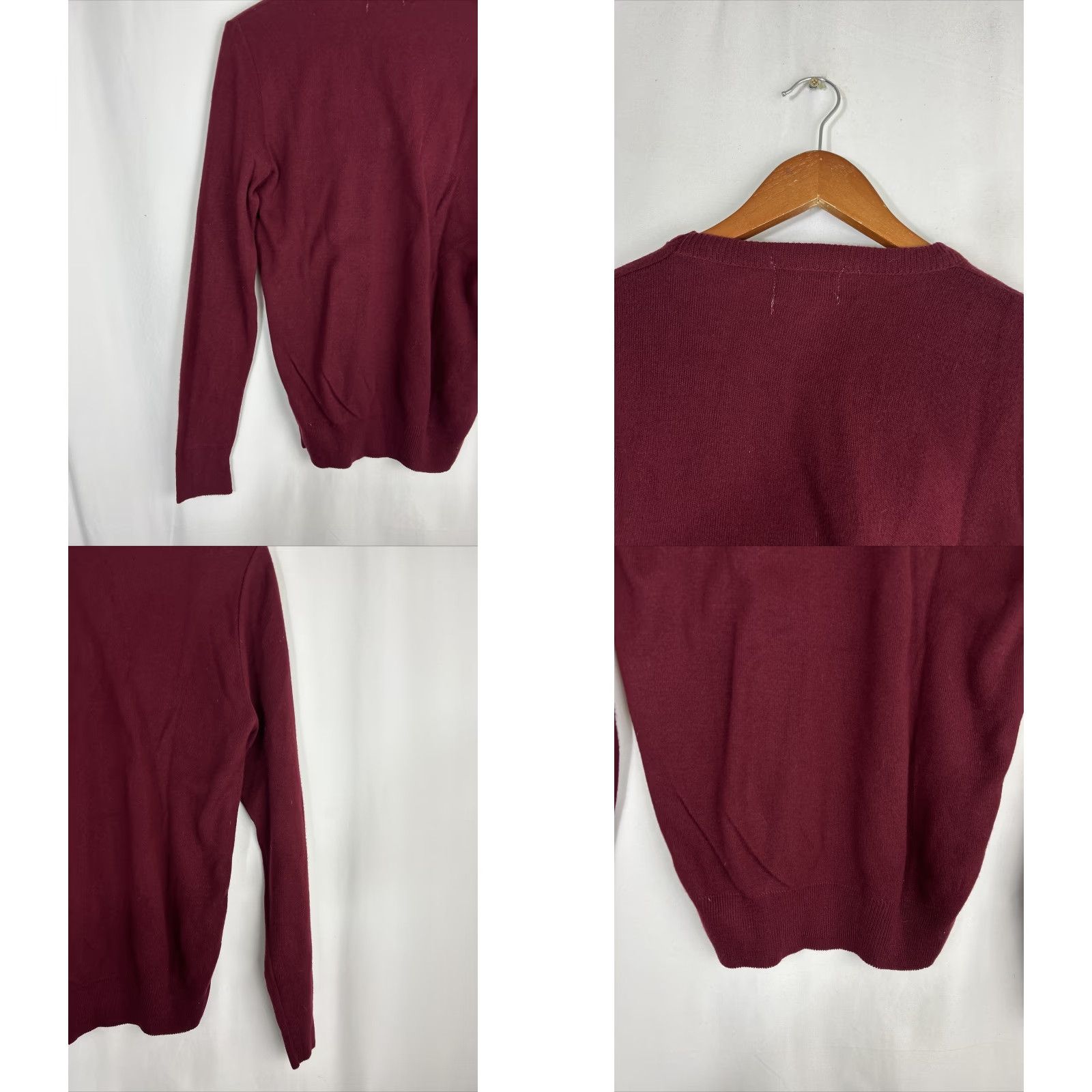 Vintage VINTAGE 3 Strikes Mens Sweater V-Neck Pullover Long Sleeve Red M Chest 20” Length 29” Maroon Size US M / EU 48-50 / 2 - 9 Thumbnail