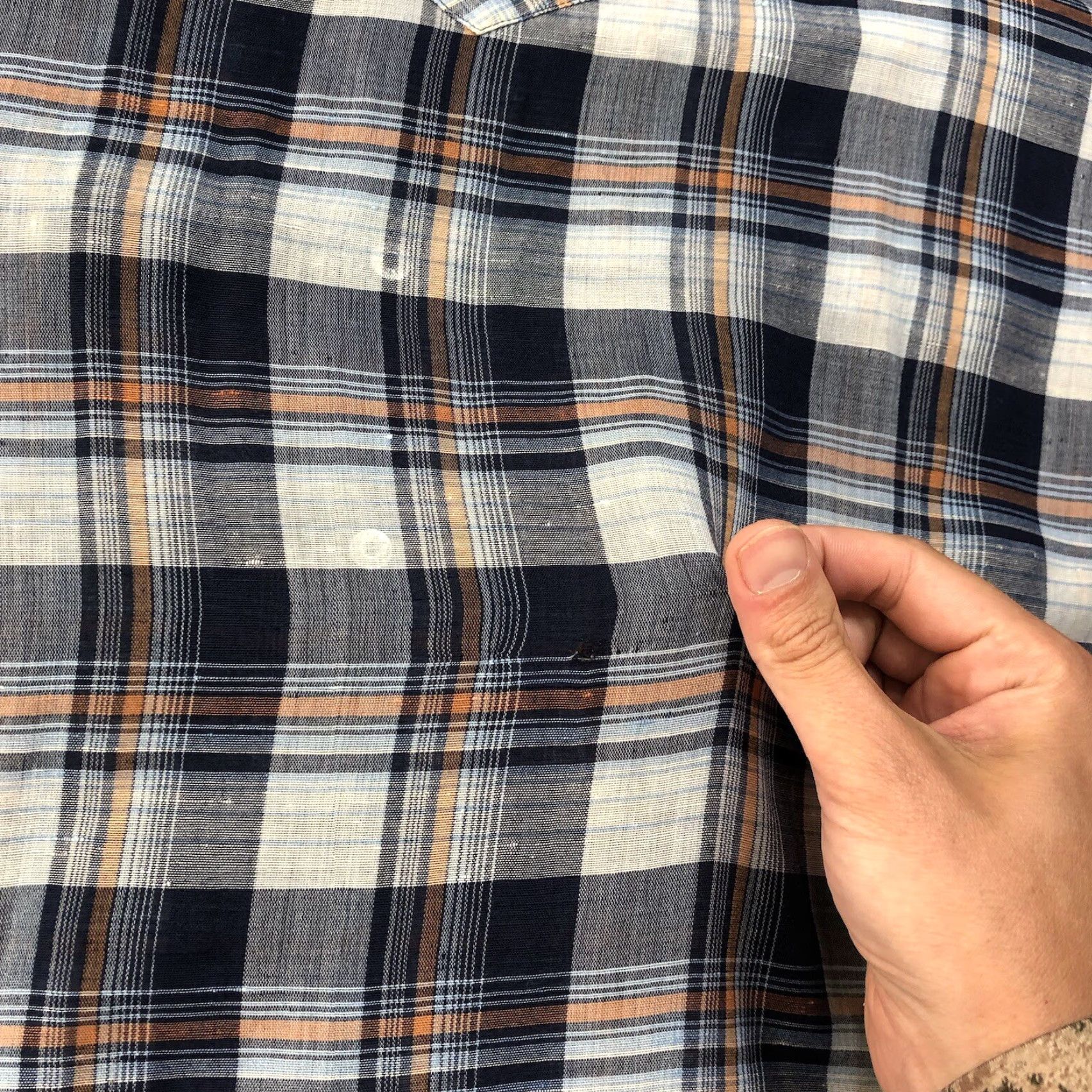 Wrangler VTG Wrangler Shirt 17.5 Blue Plaid Pearl Snap Permanent Press Long Sleeve Pocket Western Cowboys American 70s 80s Vintage Men Size US XXL / EU 58 / 5 - 4 Thumbnail