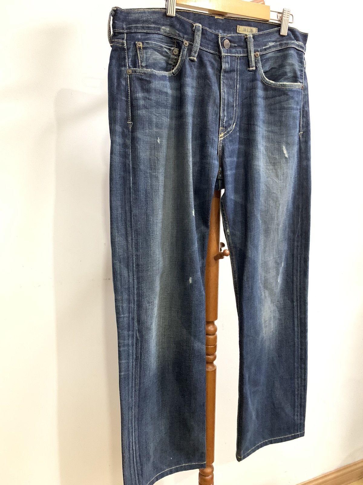 Polo Ralph Lauren × Ralph Lauren Ralph Lauren York Classic Wash Bleeker 867 Distressed Denim Size US 32 / EU 48 - 3 Thumbnail
