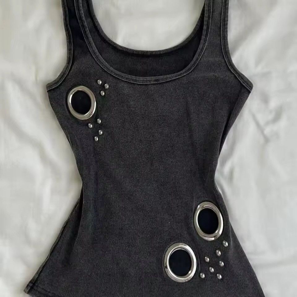Vintage Y2K punk gothic washed black tank top t shirt Size M / US 6-8 / IT 42-44 - 4 Thumbnail