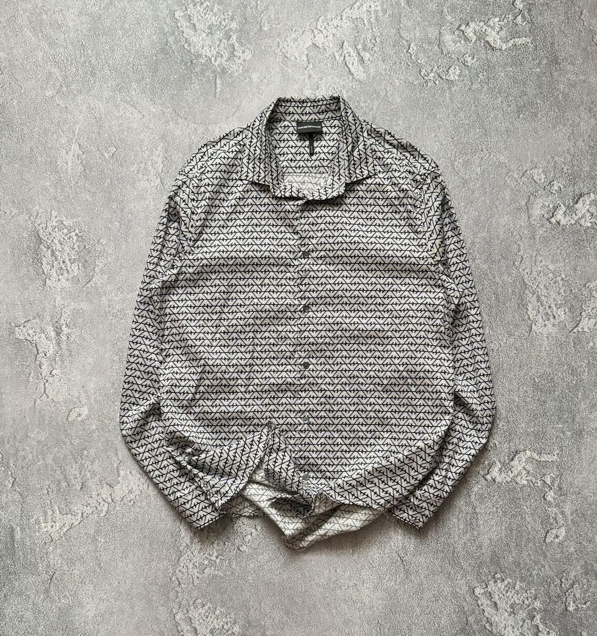 Armani × Emporio Armani × Giorgio Armani Emporio Armani XL all printed multilogo shirt button up dres Size US XL / EU 56 / 4 - 1 Thumbnail