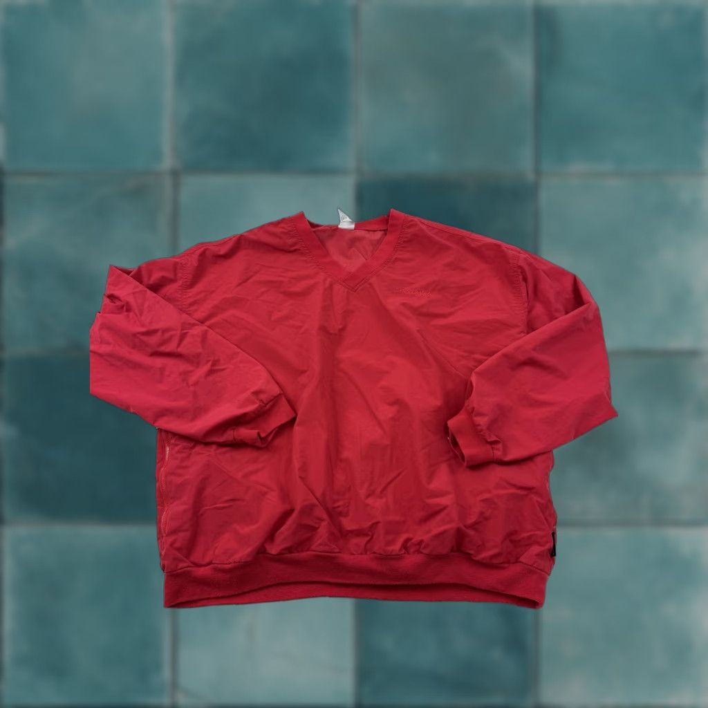 Vintage Columbia PFG Jacket Mens L Red V-Neck Packable Windbreaker Pullover Golf Jacket Size US L / EU 52-54 / 3 - 1 Thumbnail