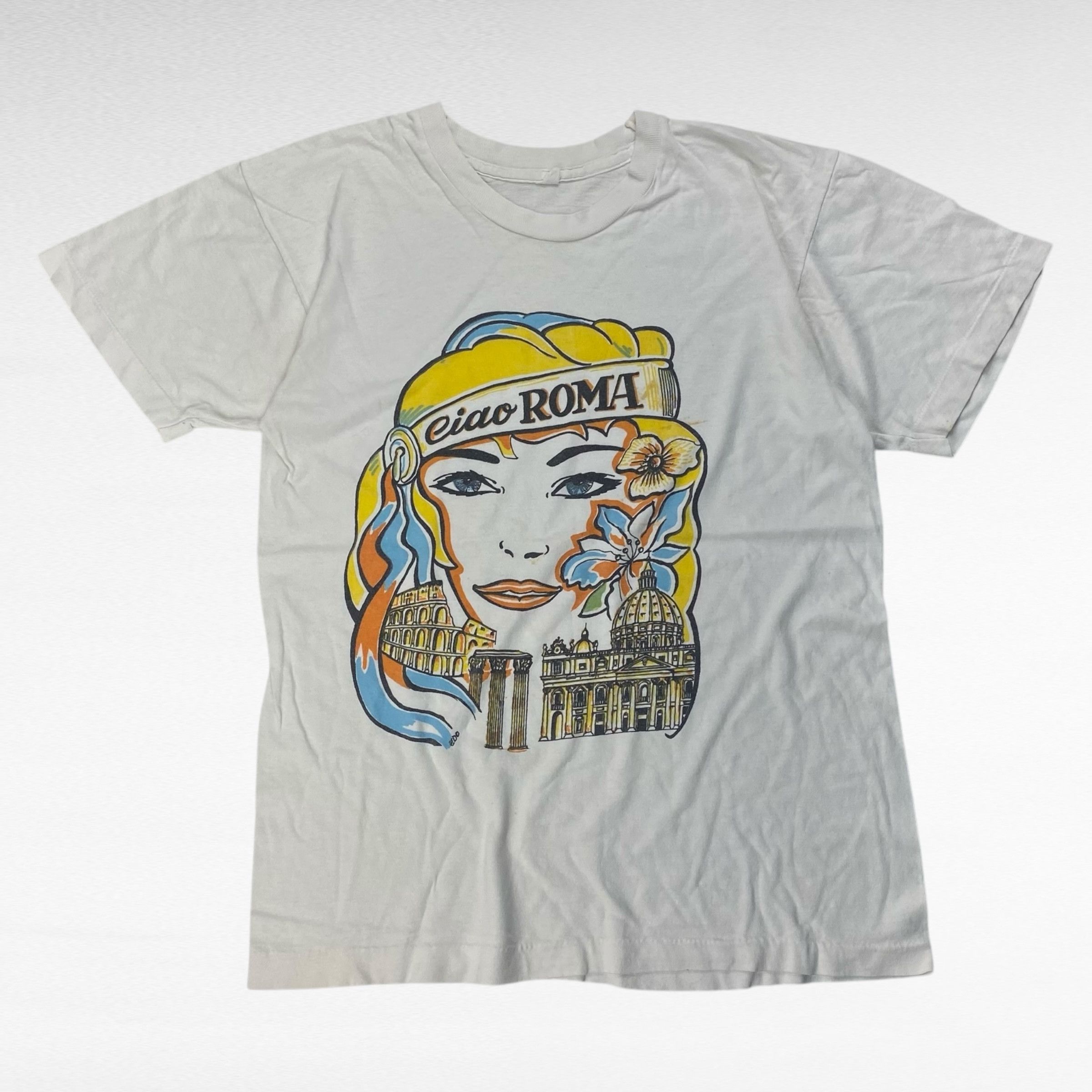 Vintage unknown 80s Print T-Shirt White Size S Size US S / EU 44-46 / 1 - 1 Thumbnail