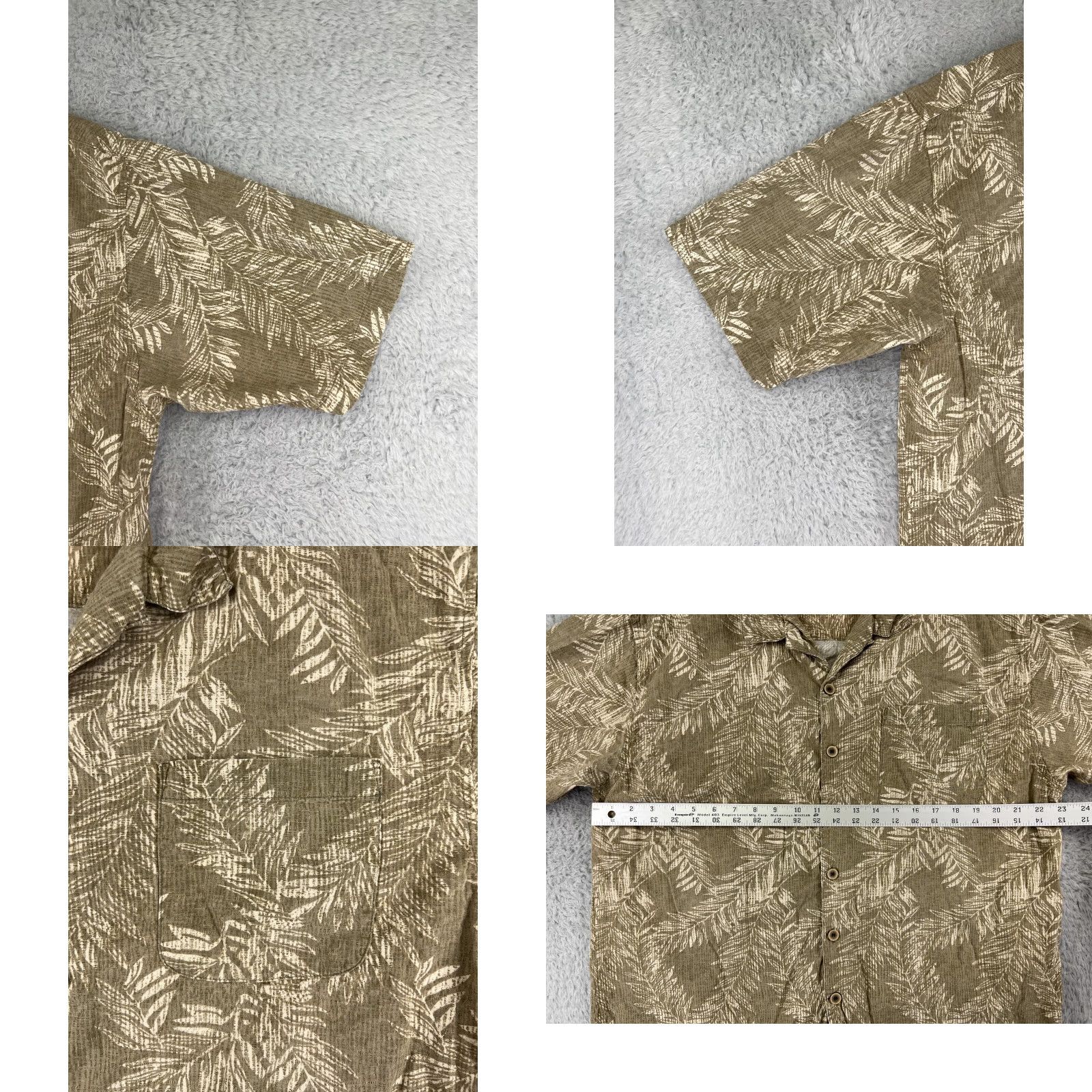 Ocean Pacific Ocean Pacific Shirt Mens Large Beige Floral Palm Pattern Button Up Hawaiian Camp Shirt Size US L / EU 52-54 / 3 - 8 Thumbnail