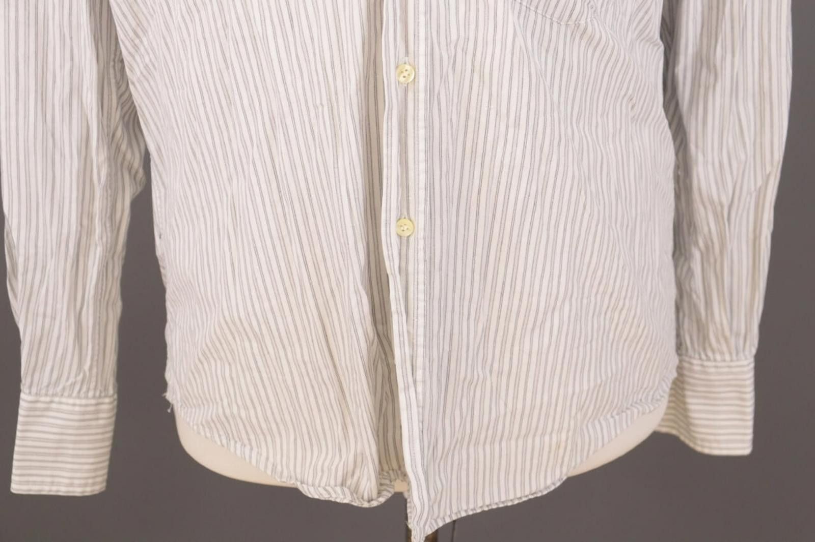 Romeo Gigli Romeo Gigli Milano White Pinstripe Down Shirt Size 40 / 15 Size US M / EU 48-50 / 2 - 3 Thumbnail