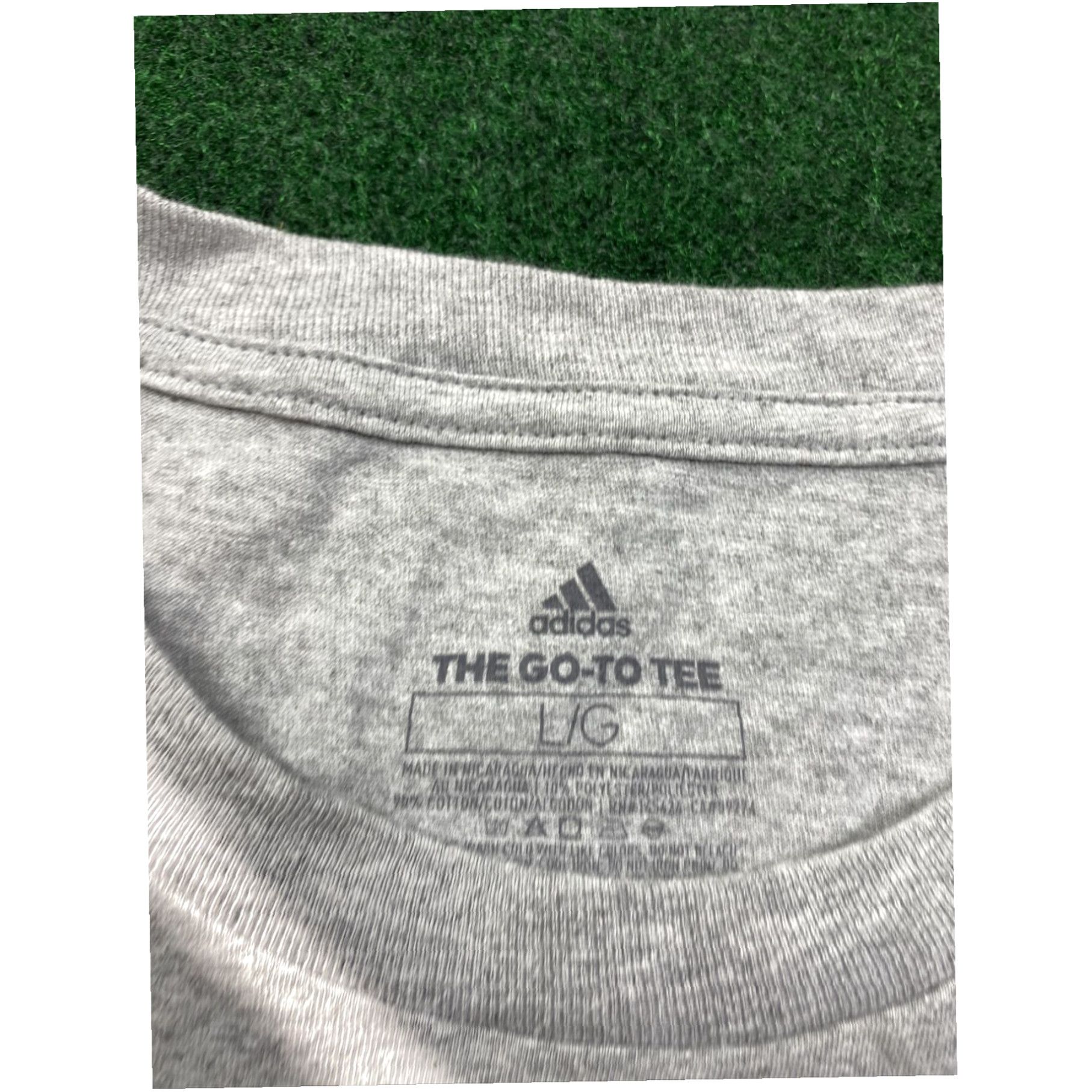 Adidas Adidas The Go-To Tee Sz Large Mens Gray 90% Cotton 10% Polyester Size ONE SIZE - 4 Thumbnail