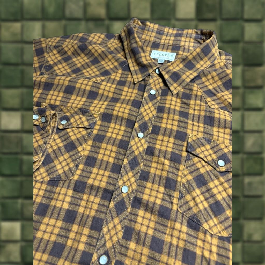 Tecovas Tecovas Pearl Snap Flannel Shirt Men 3XL Western Plaid Cowboy Long Sleeve Shirt Size US XXL / EU 58 / 5 - 1 Thumbnail