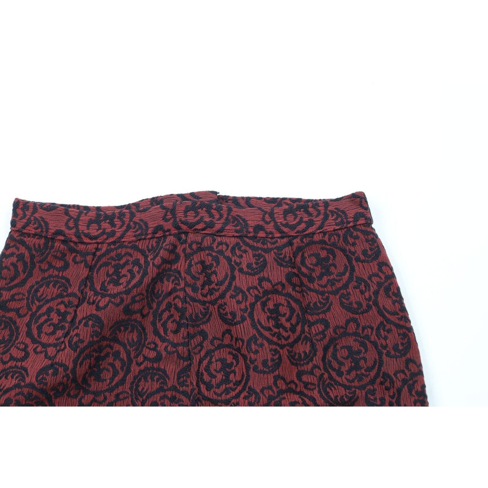 Vintage Vintage 50s 60s Rockabilly Goth Jacquard Paisley Skirt Size 28" / US 6 / IT 42 - 2 Thumbnail