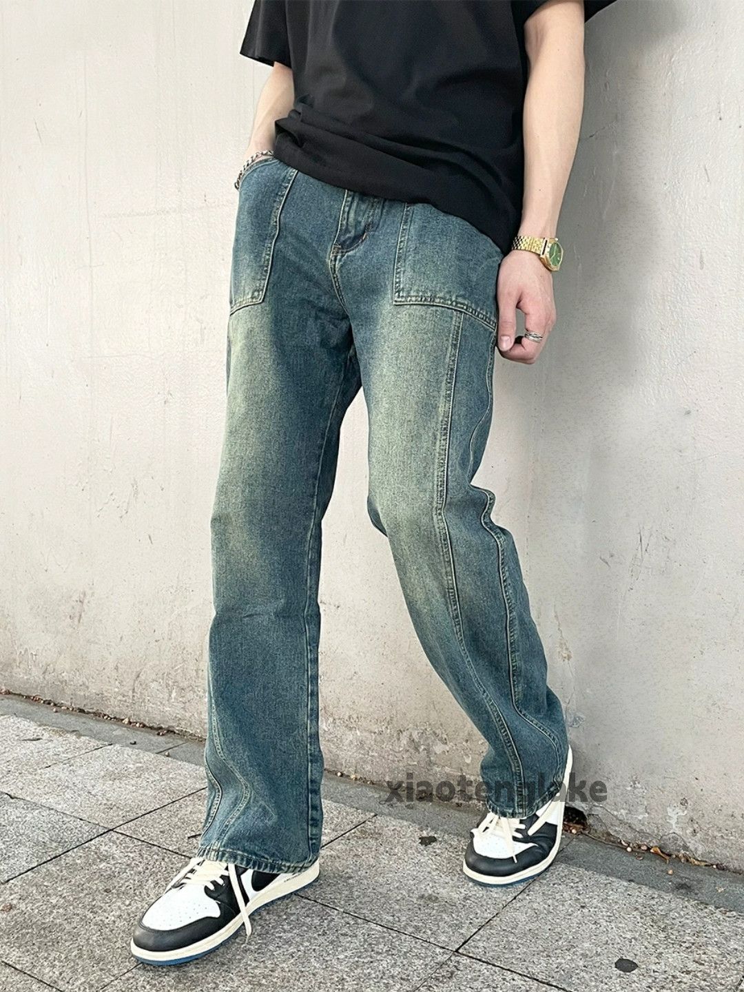 utility washed faded y2k skate hiphop cargo jeans