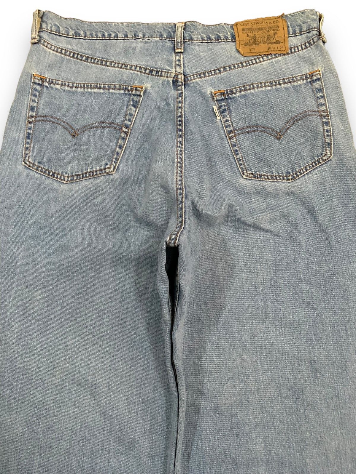 Levi's Vintage 90s Levis 529 White Tab Blue Washed Baggy Jeans Size US 32 / EU 48 - 11 Thumbnail