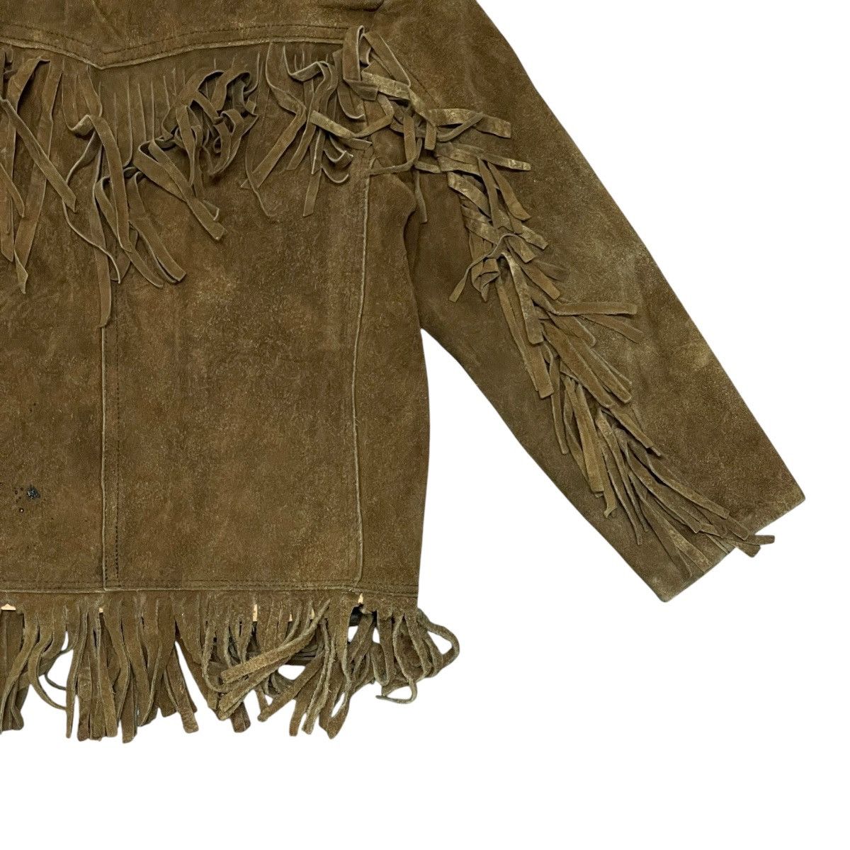 Vintage Vintage 70s Pypsa Suede Fringe Western Boho Jacket - Junior Size US XXS / EU 40 - 8 Thumbnail