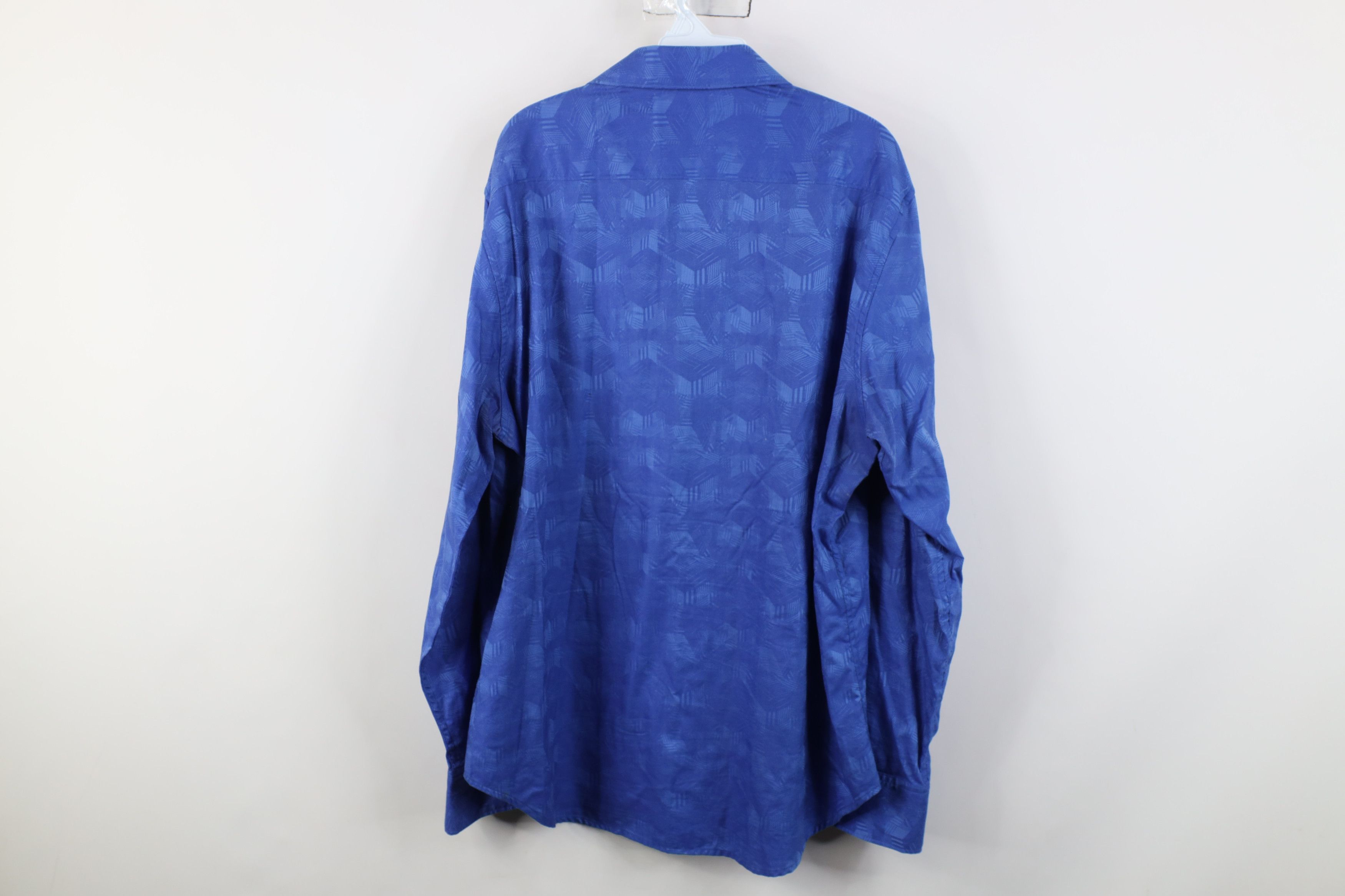 Robert Graham Robert Graham Geometric Flip Cuff Collared Button Shirt Blue Size US XL / EU 56 / 4 - 12 Thumbnail