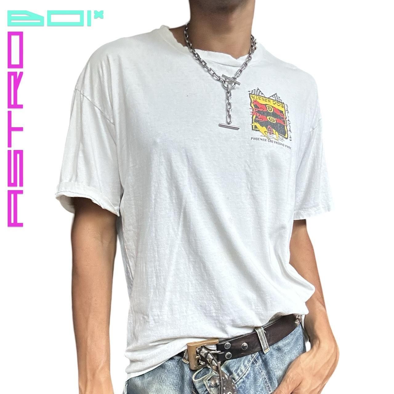 Other Vintage 90s White Ripped Graphic T-shirt - XL Size US XL / EU 56 / 4 - 2 Thumbnail