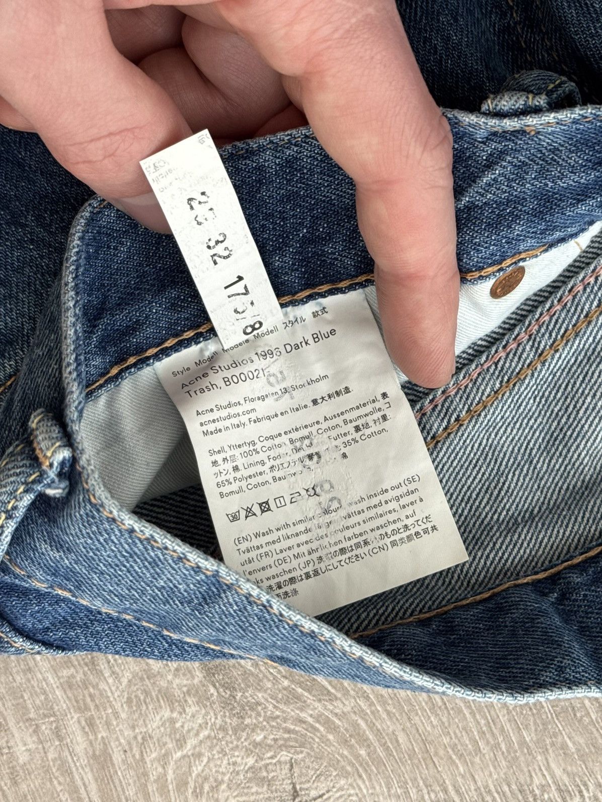 Acne Studios Acne Studios 1998 Dark Blue Trash B00021 29W 32L Size US 29 - 10 Thumbnail