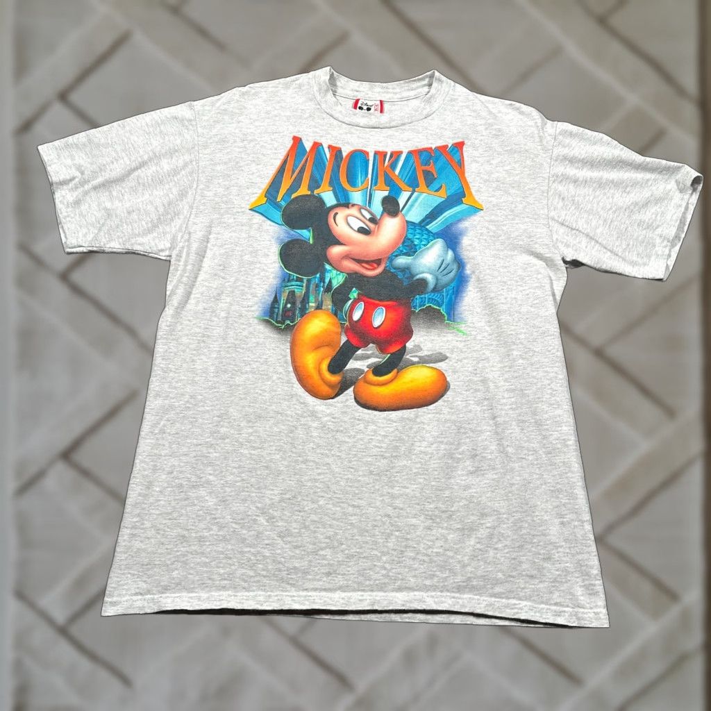 Disney VINTAGE Disney Mickey Mouse Shirt Mens Large Cartoon Tee 90s Theme Parks Gray Cotton Size US L / EU 52-54 / 3 - 1 Thumbnail